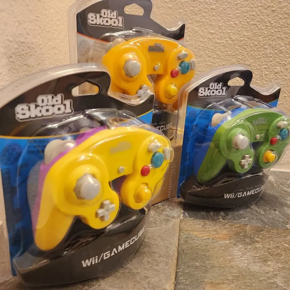 3 Gamecube Controllers - 3 Colors Bundle (NEW) - Yellow Green Orange - Nintendo
